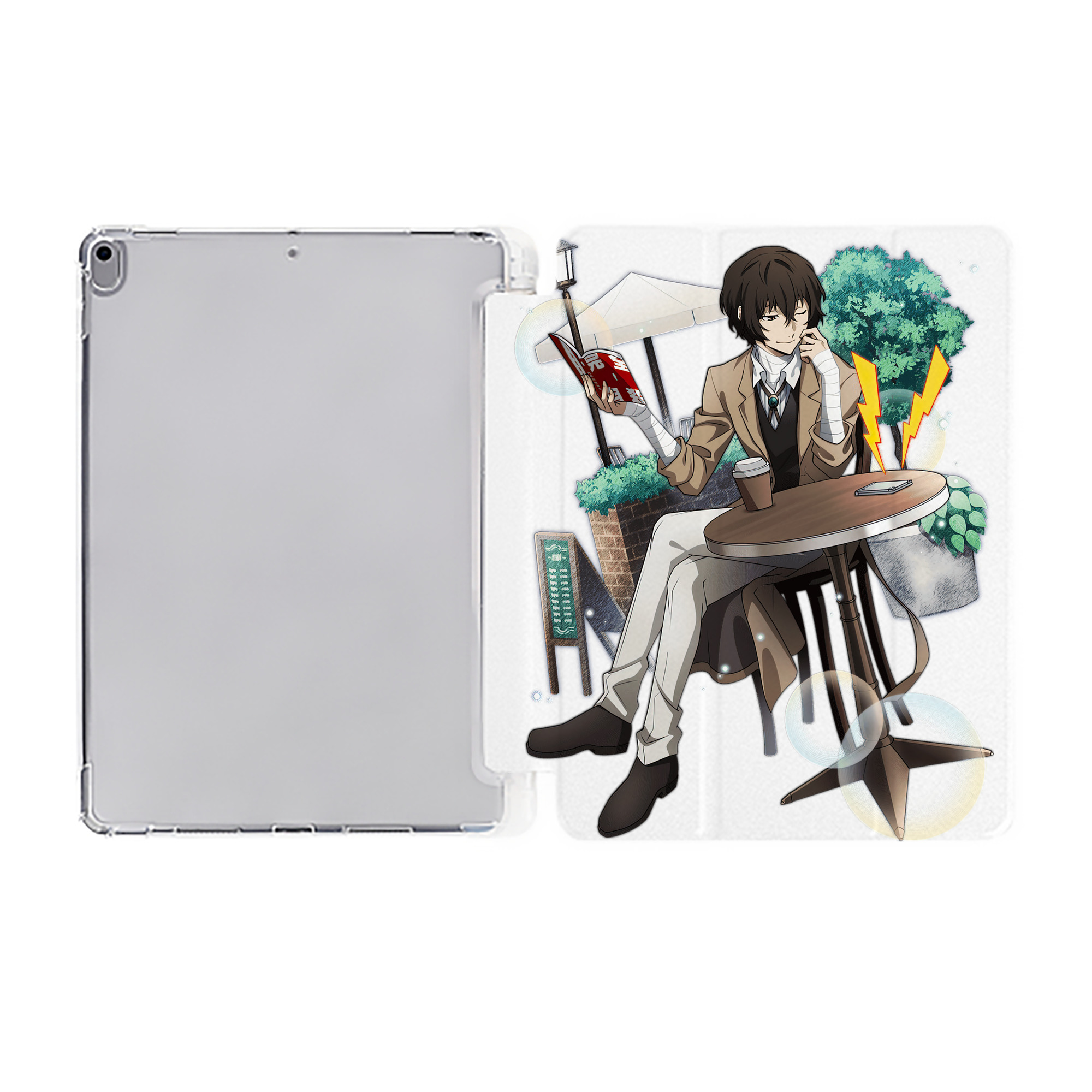 （画像用） 文豪ストレイドッグス Bungo Stray Dogs IPad ケース ペン収納付き 三つ折りスタンド PUレザー×シリコン 対応機種9.5/10.5/10.9インチ
